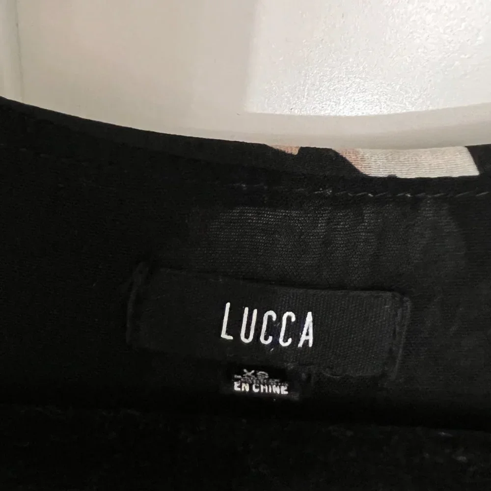 Lucca Casual Floral Short Black Dress A-line long sleeve XS - Picture 4 of 6